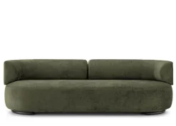 Kartell 3-Sitzer-Sofas|Sofa K-´Waiting Stoff Chenille Grün Füße Stahl Schwarz Lackiert