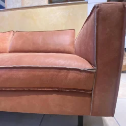 TM Collections 2-Sitzer-Sofas|Sofa L Buster XL Leder B Desert Tobacco 17537 Braun Metallfuß Schwarz Pulverbeschichtet
