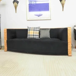 Thörmer 2-Sitzer-Sofas|Sofa La Difference Stoff Alcantara Schwarz Mit 2 Kissen