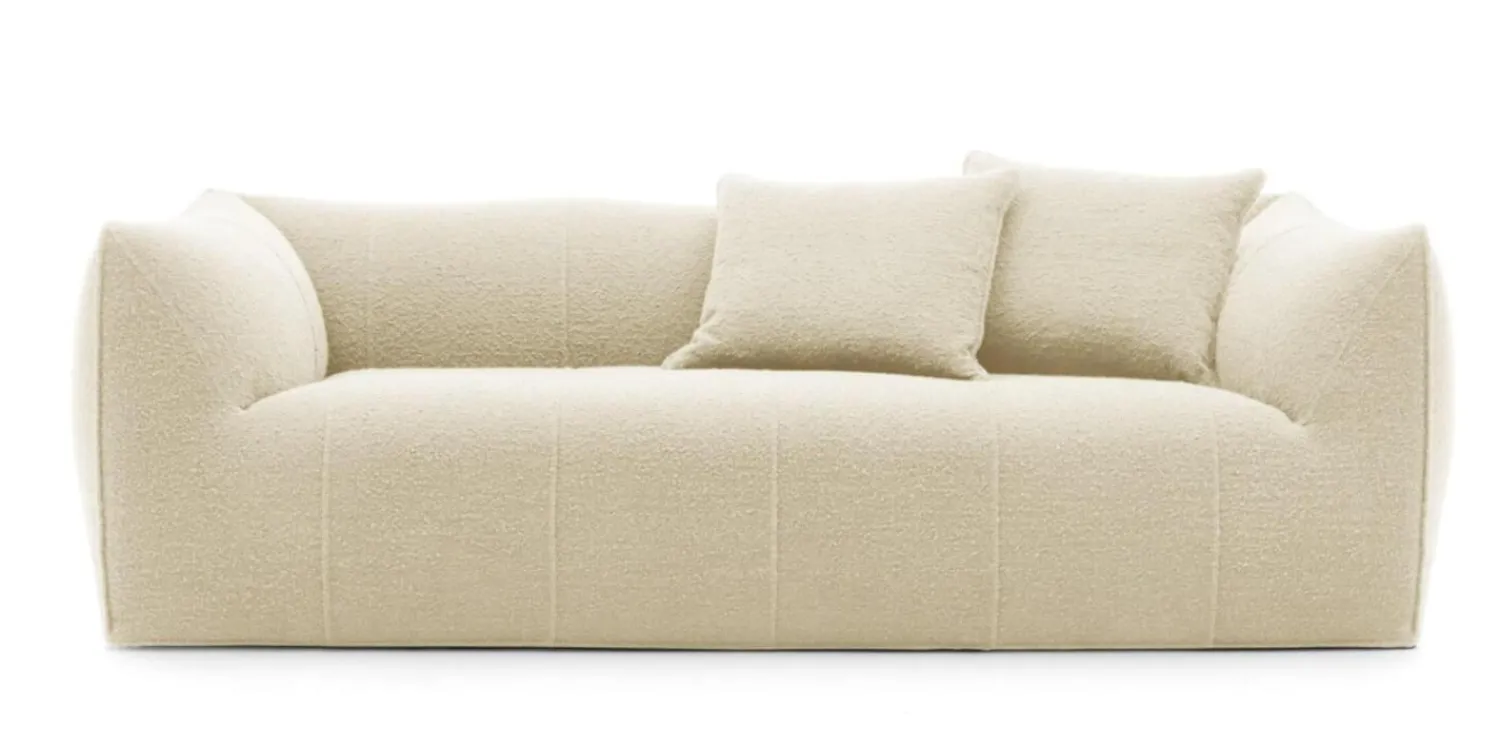 B&B Italia 2-Sitzer-Sofas|Sofa Le Bambole Granbambola Stoff Bouclé Sila Weiß Gestell Polyethylen Inklusive Rückenkissen