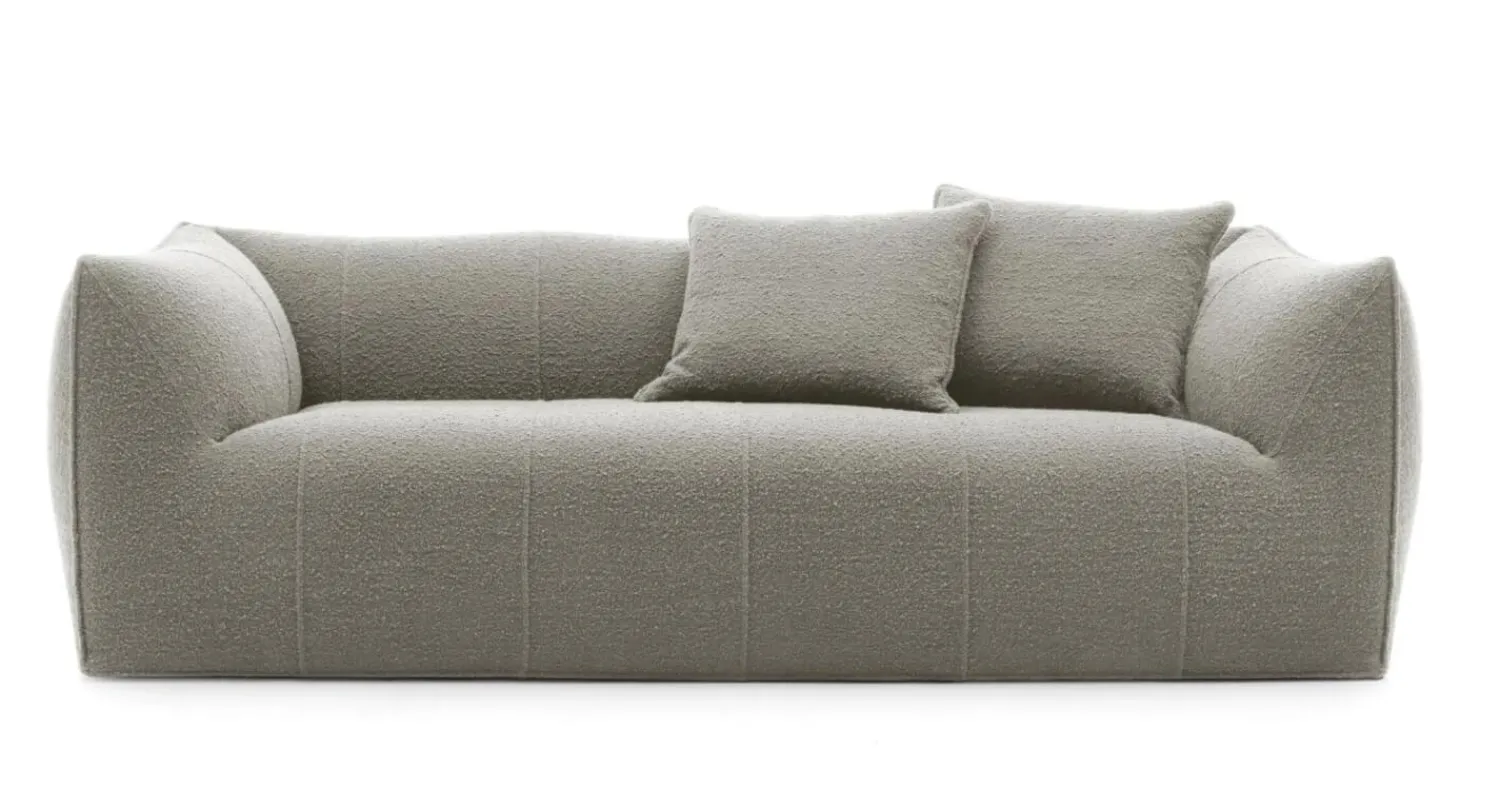 B&B Italia 2-Sitzer-Sofas|Sofa Le Bambole Granbambola Stoff Bouclè Sila Taubengrau Gestell Polyethylen Inklusive Rückenkissen