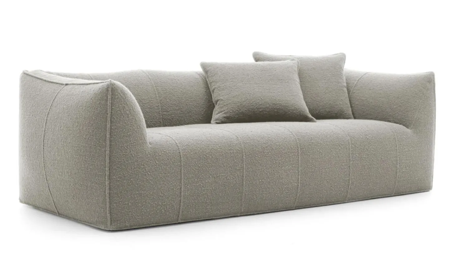 B&B Italia 2-Sitzer-Sofas|Sofa Le Bambole Granbambola Stoff Bouclè Sila Taubengrau Gestell Polyethylen Inklusive Rückenkissen