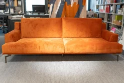 Marelli 2-Sitzer-Sofas|Sofa Liam 9LI204 Stoff Koala 129 C Orange Fuß B Lack Bronze 0PM18