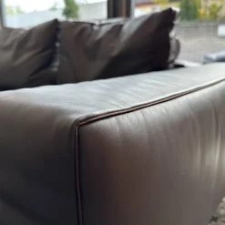 Flexform 3-Sitzer-Sofas|Sofa Lifesteel 14C04 Leder Pelle Deluxe 619 Braun Füße Metall Brüniert Inklusive Kissen