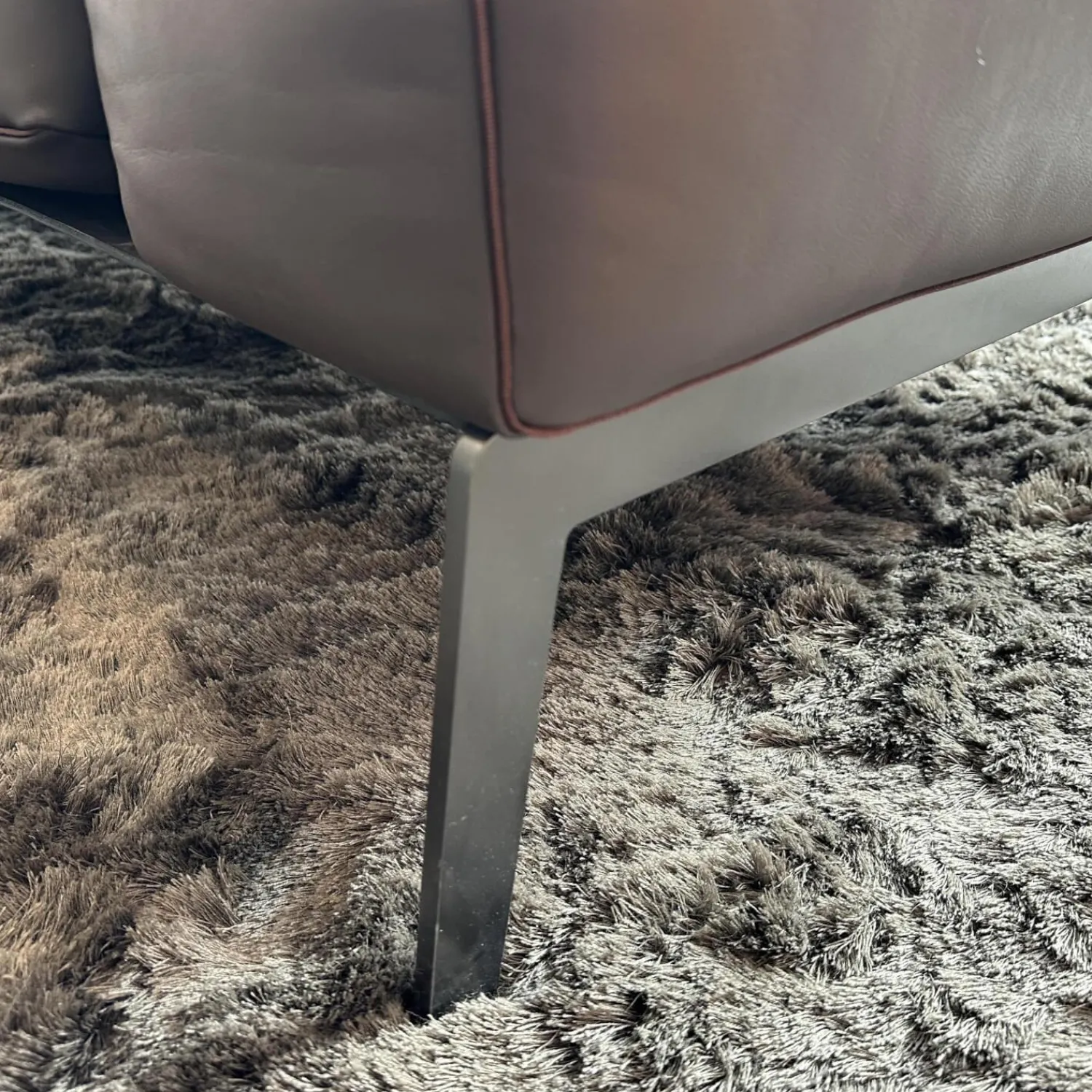 Flexform 3-Sitzer-Sofas|Sofa Lifesteel 14C04 Leder Pelle Deluxe 619 Braun Füße Metall Brüniert Inklusive Kissen