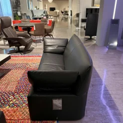 Jori 2-Sitzer-Sofas|Sofa Linea Leder Lipano Black Schwarz