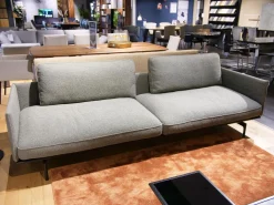 Rolf Benz 2-Sitzer-Sofas|Sofa Liv Smart Stoff 24.140 Grüngrau Gestell Aluminium Feinstrukturiert Schwarz