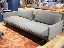 Rolf Benz 2-Sitzer-Sofas|Sofa Liv Smart Stoff 24.140 Grüngrau Gestell Aluminium Feinstrukturiert Schwarz