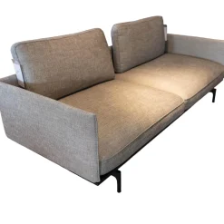 Rolf Benz 2-Sitzer-Sofas|Sofa Liv Stoff 18 100 Grau Gestell Verkehrsschwarz Mit Rückenkissen Ruk 535 84 Stoff Grau