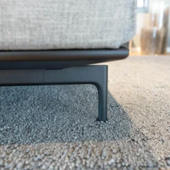 Rolf Benz 2-Sitzer-Sofas|Sofa Liv Stoff 18 100 Grau Gestell Verkehrsschwarz Mit Rückenkissen Ruk 535 84 Stoff Grau