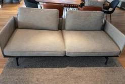 Rolf Benz 2-Sitzer-Sofas|Sofa Liv Stoff 18 100 Grau Gestell Verkehrsschwarz Mit Rückenkissen Ruk 535 84 Stoff Grau