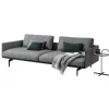 Rolf Benz 2-Sitzer-Sofas|Sofa Liv Stoff 17 Beigegrau Aluminiumgestell Marrone Metallic 4 Kissen 2 Polsterrollen
