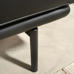 Walter Knoll 2-Sitzer-Sofas|Sofa Living Platform Leder Classic Black Schwarz Gestell Matt Pulverbeschichtet Schwarz