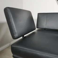 Walter Knoll 2-Sitzer-Sofas|Sofa Living Platform Leder Classic Black Schwarz Gestell Matt Pulverbeschichtet Schwarz