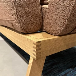 Brühl 2-Sitzer-Sofas|Sofa Lofoten Lounge Stoff 5275 51 Orange Braun Gestell Eiche Hell Geölt