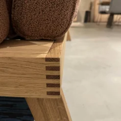 Brühl 2-Sitzer-Sofas|Sofa Lofoten Lounge Stoff 5275 51 Orange Braun Gestell Eiche Hell Geölt