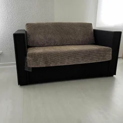 Accente 2-Sitzer-Sofas|Sofa Loft Small 150 Stoff Holzrahmen Mit Geflecht Bezogen Braun Schwarz