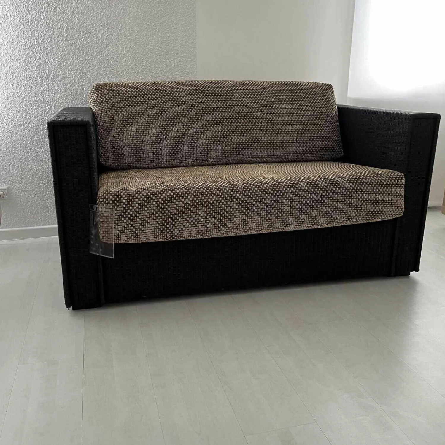 Accente 2-Sitzer-Sofas|Sofa Loft Small 150 Stoff Holzrahmen Mit Geflecht Bezogen Braun Schwarz