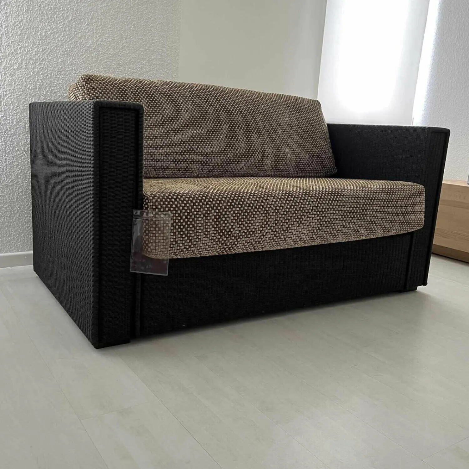 Accente 2-Sitzer-Sofas|Sofa Loft Small 150 Stoff Holzrahmen Mit Geflecht Bezogen Braun Schwarz