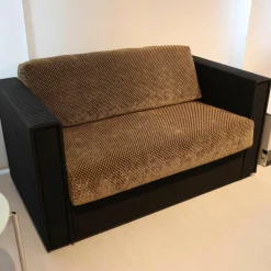 Accente 2-Sitzer-Sofas|Sofa Loft Small 150 Stoff Holzrahmen Mit Geflecht Bezogen Braun Schwarz