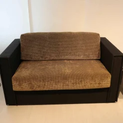 Accente 2-Sitzer-Sofas|Sofa Loft Small 150 Stoff Holzrahmen Mit Geflecht Bezogen Braun Schwarz