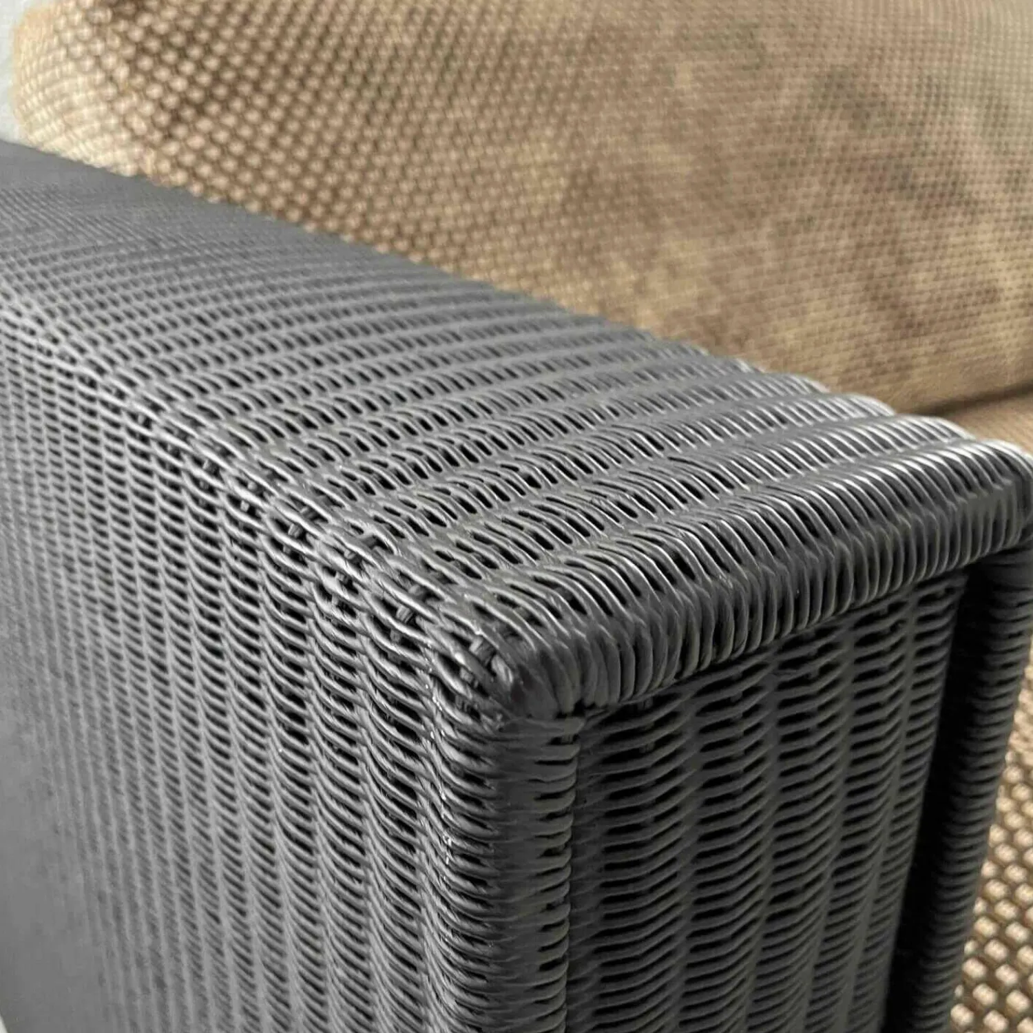 Accente 2-Sitzer-Sofas|Sofa Loft Small 150 Stoff Holzrahmen Mit Geflecht Bezogen Braun Schwarz