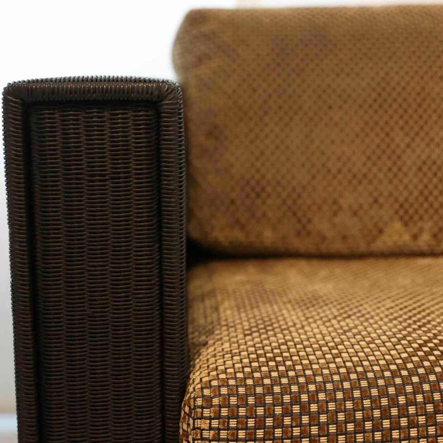 Accente 2-Sitzer-Sofas|Sofa Loft Small 150 Stoff Holzrahmen Mit Geflecht Bezogen Braun Schwarz