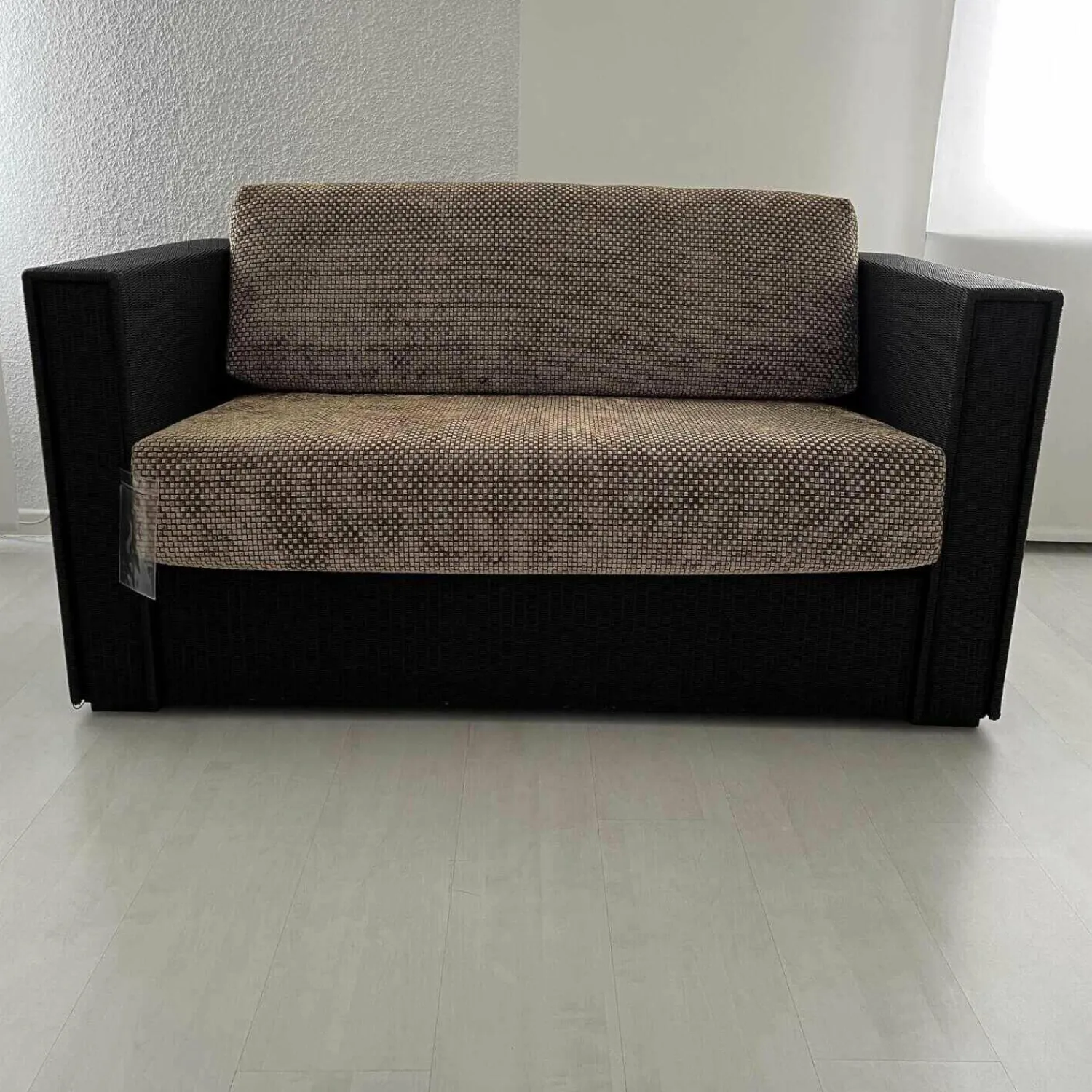 Accente 2-Sitzer-Sofas|Sofa Loft Small 150 Stoff Holzrahmen Mit Geflecht Bezogen Braun Schwarz