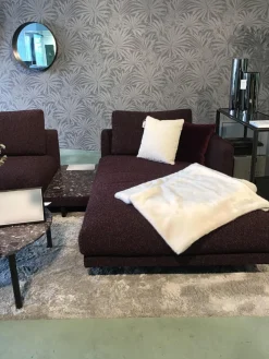 Bielefelder Werkstätten Ecksofas|Sofa Long Island Stoff Cooper BW 1779 111 Rot Fuß Eiche Wengefarbig Gebeizt Schwarz Inklusive Tisch Terrazzo Levanto Und Kissen