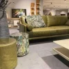 Tommy M 2-Sitzer-Sofas|Sofa L-Tiffany Leder 19043 Olive Grün mit Rolle und Kissen