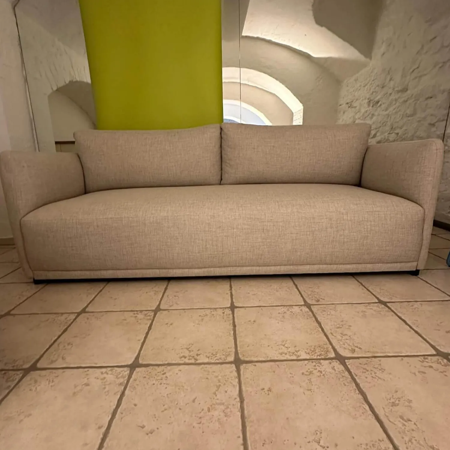 Blomms 2-Sitzer-Sofas|Sofa Lua 66902 10 01 Stoff Menba Dess Beige Füße Schwarzer Kunststoff