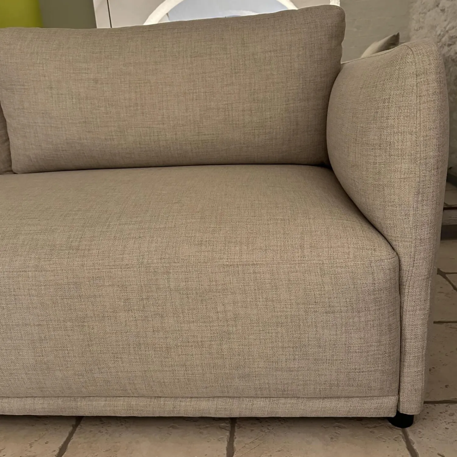 Blomms 2-Sitzer-Sofas|Sofa Lua 66902 10 01 Stoff Menba Dess Beige Füße Schwarzer Kunststoff