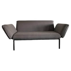 Fischer Möbel 2-Sitzer-Sofas|Sofa Luna Lounge Dining Outdoor Bezug Stoff Sunbrella Charcoal Chine Grau Gestell Edelstahl Anthrazit Strukturlack