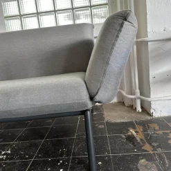 Fischer Möbel 2-Sitzer-Sofas|Sofa Luna Lounge Dining Outdoor Bezug Stoff Sunbrella Charcoal Chine Grau Gestell Edelstahl Anthrazit Strukturlack