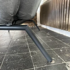 Fischer Möbel 2-Sitzer-Sofas|Sofa Luna Lounge Dining Outdoor Bezug Stoff Sunbrella Charcoal Chine Grau Gestell Edelstahl Anthrazit Strukturlack