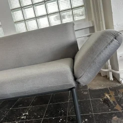 Fischer Möbel 2-Sitzer-Sofas|Sofa Luna Lounge Dining Outdoor Bezug Stoff Sunbrella Charcoal Chine Grau Gestell Edelstahl Anthrazit Strukturlack