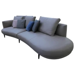 Walter Knoll 2-Sitzer-Sofas|Sofa Maaru 850 Bezug Leder Rodeo Soft 1417 Pebble Grau Untergestell Matt Pulverbeschichtet Bronze