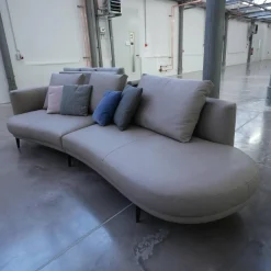 Walter Knoll 2-Sitzer-Sofas|Sofa Maaru 850 Bezug Leder Rodeo Soft 1417 Pebble Grau Untergestell Matt Pulverbeschichtet Bronze