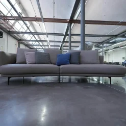 Walter Knoll 2-Sitzer-Sofas|Sofa Maaru 850 Bezug Leder Rodeo Soft 1417 Pebble Grau Untergestell Matt Pulverbeschichtet Bronze