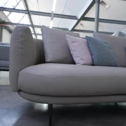 Walter Knoll 2-Sitzer-Sofas|Sofa Maaru 850 Bezug Leder Rodeo Soft 1417 Pebble Grau Untergestell Matt Pulverbeschichtet Bronze