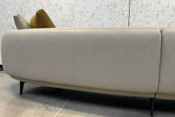 Walter Knoll Wohnlandschaften|3-Sitzer-Sofas|Sofa Maaru 850 Leder Elen 1218 Cosy Grey Beige Gestell Bronze Schwarz Matt Pulverbeschichtet Mit 5 Kissen