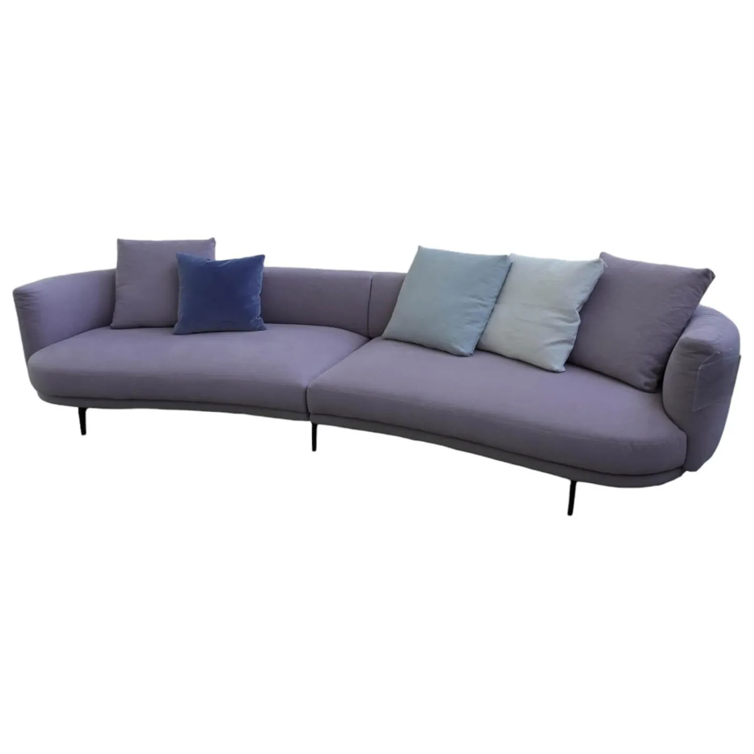 Walter Knoll Wohnlandschaften|Sofa Maaru 850 Stoff Lino 7899 Magnolia Violett Metallgestell Matt Pulverbeschichtet Schwarz