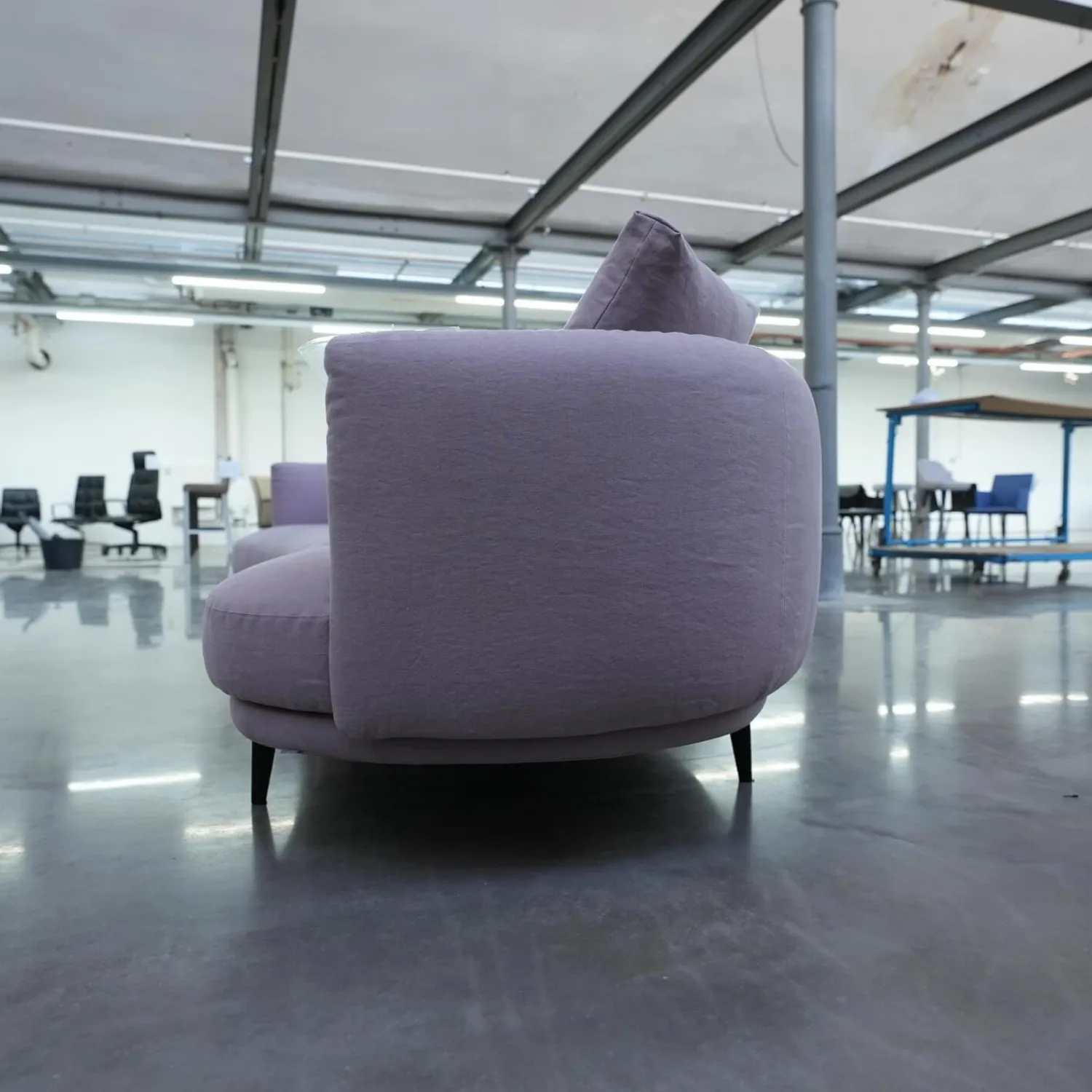 Walter Knoll Wohnlandschaften|Sofa Maaru 850 Stoff Lino 7899 Magnolia Violett Metallgestell Matt Pulverbeschichtet Schwarz