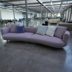Walter Knoll Wohnlandschaften|Sofa Maaru 850 Stoff Lino 7899 Magnolia Violett Metallgestell Matt Pulverbeschichtet Schwarz