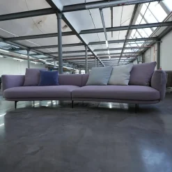 Walter Knoll Wohnlandschaften|Sofa Maaru 850 Stoff Lino 7899 Magnolia Violett Metallgestell Matt Pulverbeschichtet Schwarz