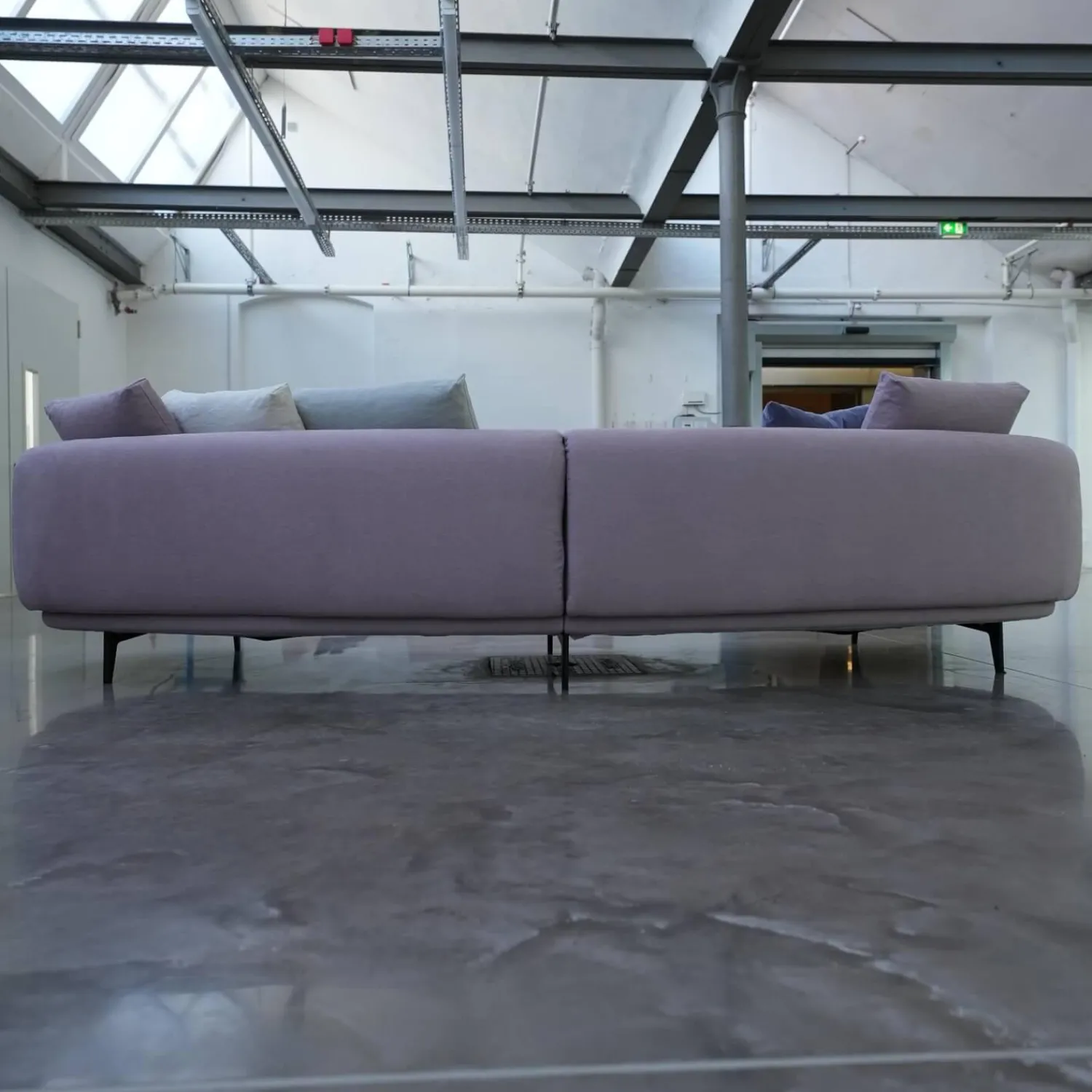 Walter Knoll Wohnlandschaften|Sofa Maaru 850 Stoff Lino 7899 Magnolia Violett Metallgestell Matt Pulverbeschichtet Schwarz