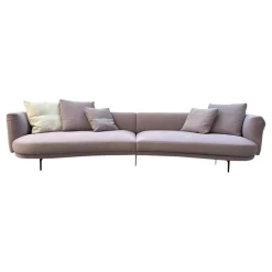 Walter Knoll Wohnlandschaften|3-Sitzer-Sofas|Sofa Maaru 850 Stoff Lino 7899 Magnolia Violett Gestell Schwarz Matt Pulverbeschichtet Inklusive 5 Kissen