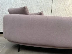 Walter Knoll Wohnlandschaften|3-Sitzer-Sofas|Sofa Maaru 850 Stoff Lino 7899 Magnolia Violett Gestell Schwarz Matt Pulverbeschichtet Inklusive 5 Kissen