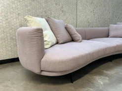 Walter Knoll Wohnlandschaften|3-Sitzer-Sofas|Sofa Maaru 850 Stoff Lino 7899 Magnolia Violett Gestell Schwarz Matt Pulverbeschichtet Inklusive 5 Kissen