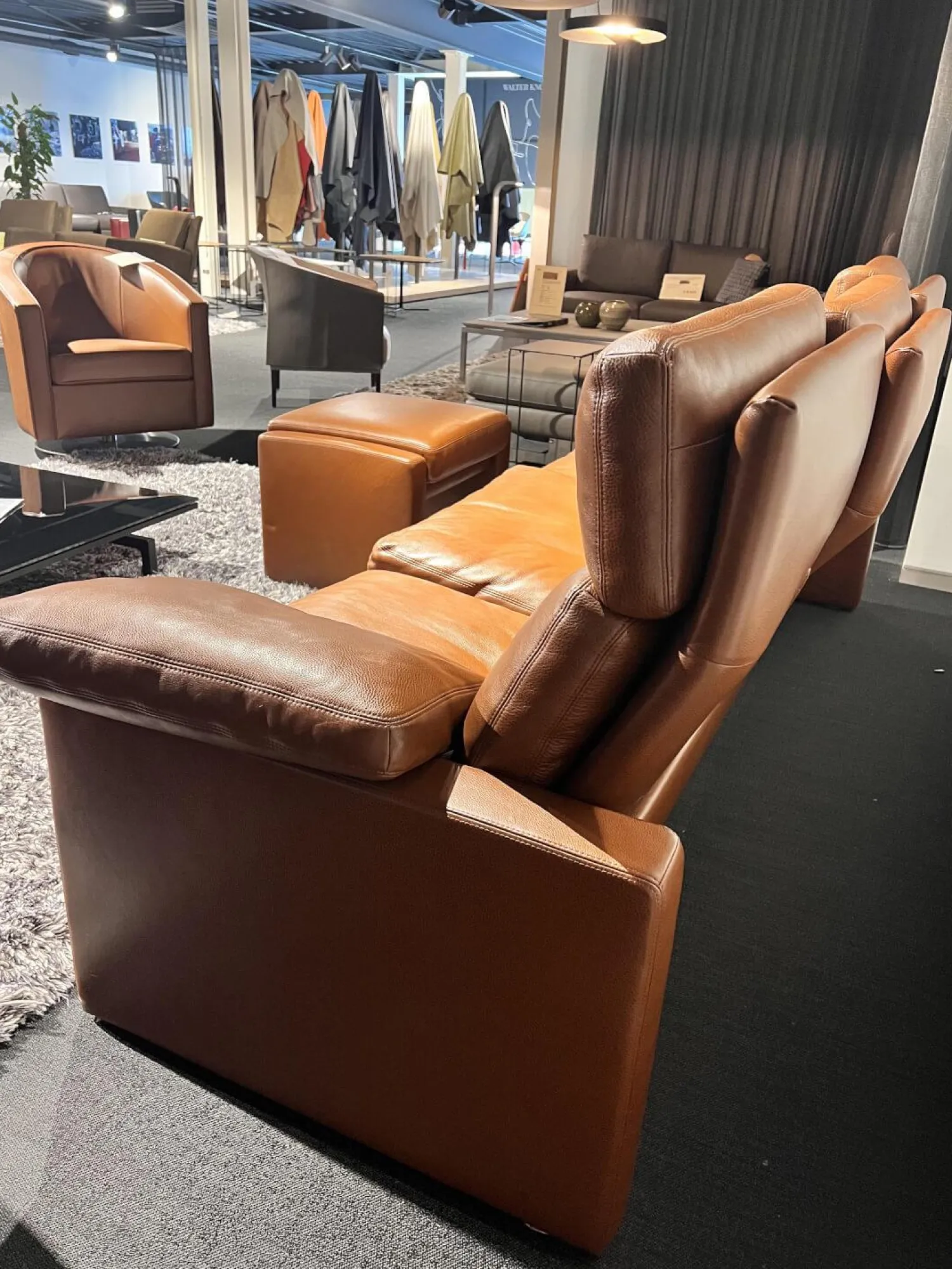 Erpo 3-Sitzer-Sofas|Sofa Manhattan 250 Leder Sierra Antik 001 Braun Gestell Stahl Inklusive Hocker Soho Und Kissen